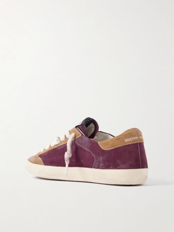 Super-Star Distressed Leather-Trimmed Suede Sneakers - BK Super-Star Distressed Leather-Trimmed Suede Sneakers - BK