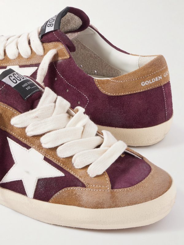 Super-Star Distressed Leather-Trimmed Suede Sneakers - CU Super-Star Distressed Leather-Trimmed Suede Sneakers - CU