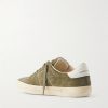 Soul Star Leather-Trimmed Distressed Suede Sneakers - BK Soul Star Leather-Trimmed Distressed Suede Sneakers - BK