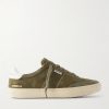 Soul Star Leather-Trimmed Distressed Suede Sneakers Soul Star Leather-Trimmed Distressed Suede Sneakers