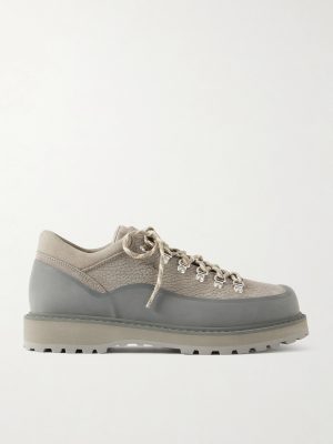 Cornaro Gomma Rubber and Suede-Trimmed Full-Grain Leather Sneakers