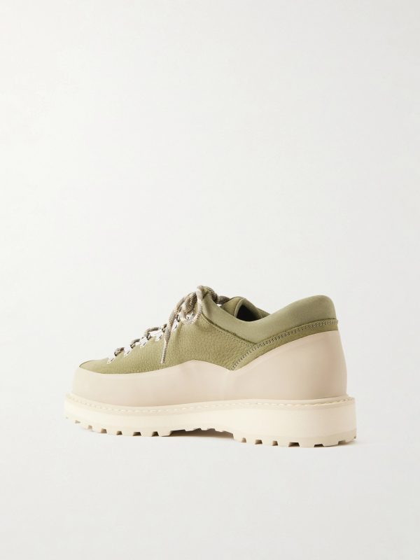 Cornaro Gomma Rubber and Suede-Trimmed Full-Grain Leather Sneakers - BK