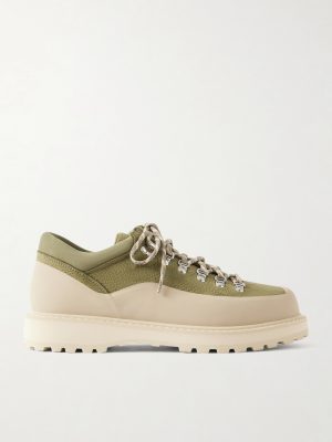 Cornaro Gomma Rubber and Suede-Trimmed Full-Grain Leather Sneakers