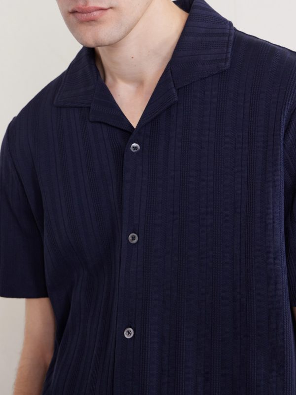 Camp-Collar Textured Organic Cotton Shirt - CU Camp-Collar Textured Organic Cotton Shirt - CU