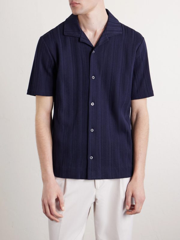 Camp-Collar Textured Organic Cotton Shirt - FR Camp-Collar Textured Organic Cotton Shirt - FR