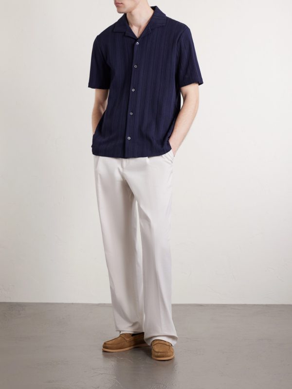 Camp-Collar Textured Organic Cotton Shirt - OU Camp-Collar Textured Organic Cotton Shirt - OU