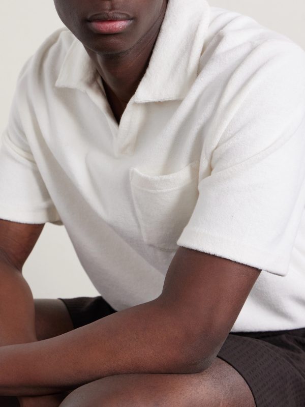 Cotton and Silk-Blend Terry Polo Shirt - CU Cotton and Silk-Blend Terry Polo Shirt - CU