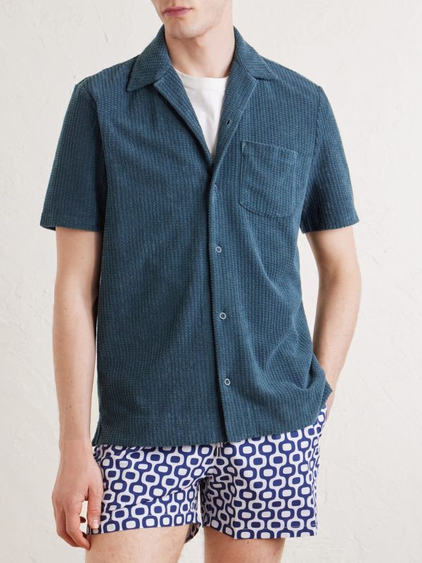 Camp-Collar Cotton-Terry Shirt - FR Camp-Collar Cotton-Terry Shirt - FR