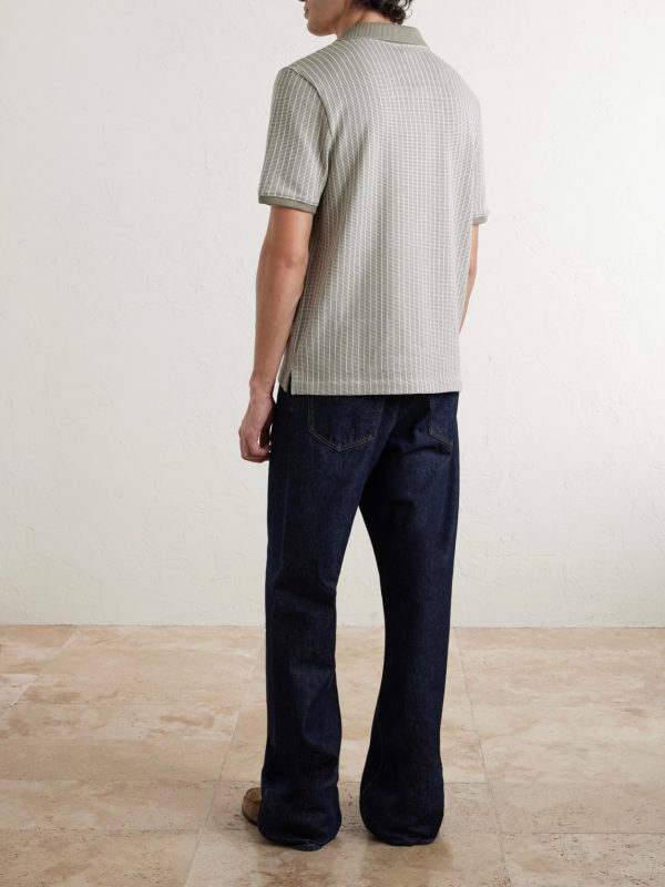 Striped Organic Cotton Polo Shirt - BK Striped Organic Cotton Polo Shirt - BK