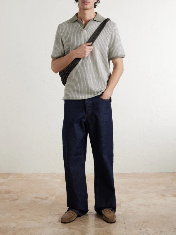 Striped Organic Cotton Polo Shirt - OU Striped Organic Cotton Polo Shirt - OU