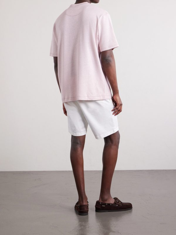 Linen and Organic Cotton-Blend T-Shirt - BK