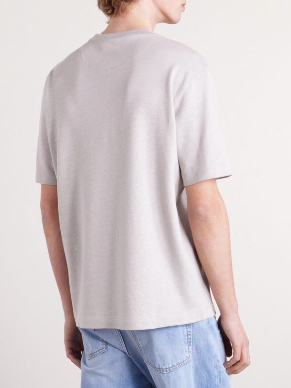Linen and Organic Cotton-Blend T-Shirt - BK Linen and Organic Cotton-Blend T-Shirt - BK
