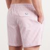 Straight-Leg Mid-Length Striped Seersucker Swim Shorts - BK Straight-Leg Mid-Length Striped Seersucker Swim Shorts - BK