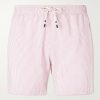Straight-Leg Mid-Length Striped Seersucker Swim Shorts Straight-Leg Mid-Length Striped Seersucker Swim Shorts