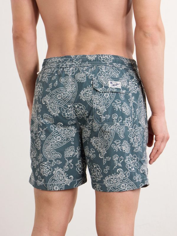 Straight-Leg Mid-Length Printed Swim Shorts - BK