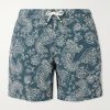 Straight-Leg Mid-Length Printed Swim Shorts