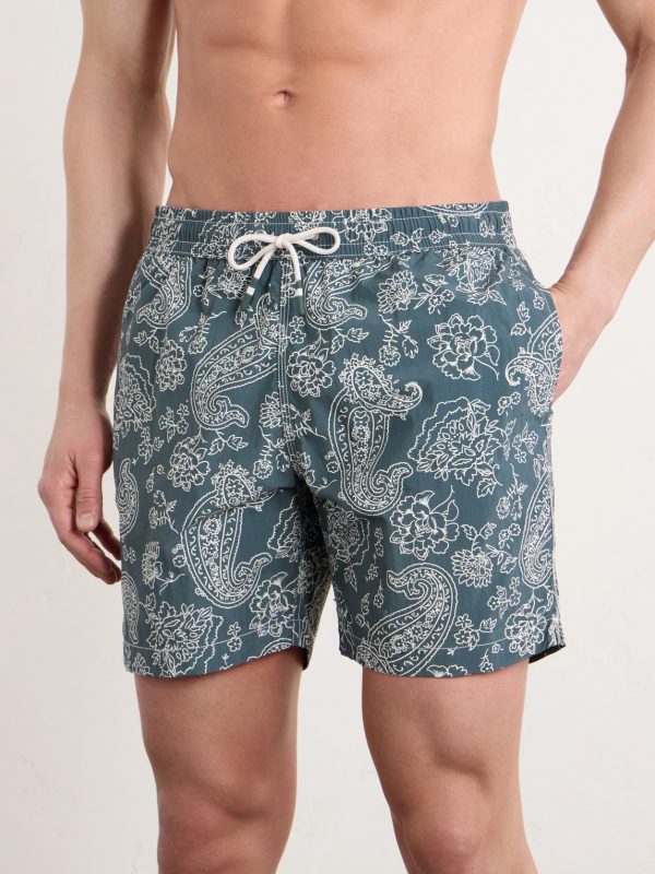 Straight-Leg Mid-Length Printed Swim Shorts - OU