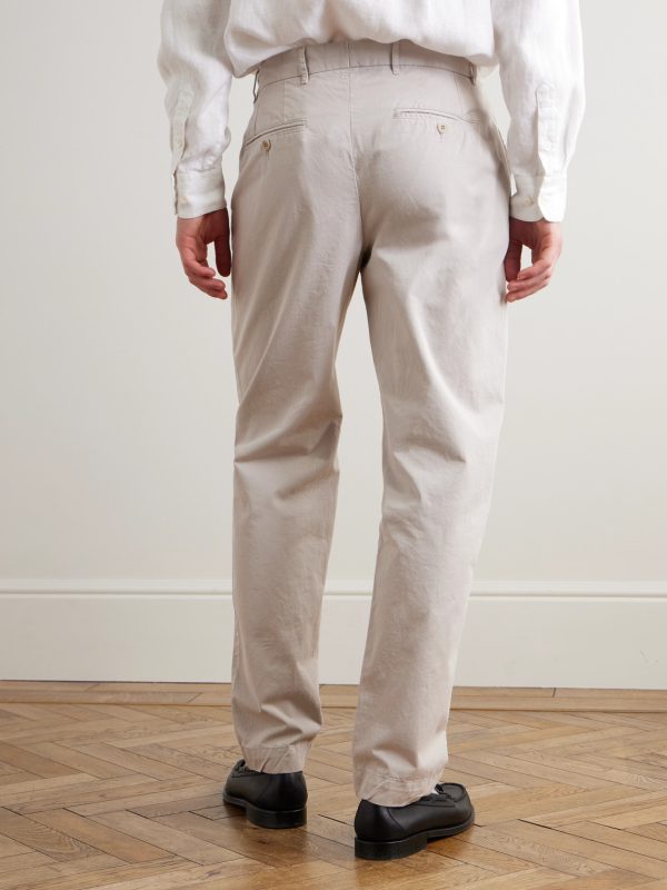 Taylor Straight-Leg Cotton-Gabardine Trousers - BK Taylor Straight-Leg Cotton-Gabardine Trousers - BK