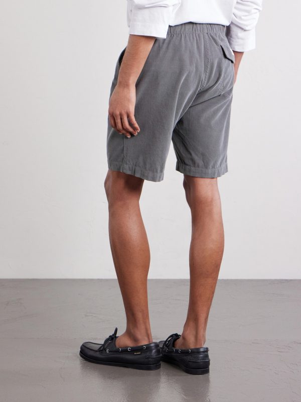 Straight-Leg Cotton-Corduroy Shorts - BK Straight-Leg Cotton-Corduroy Shorts - BK
