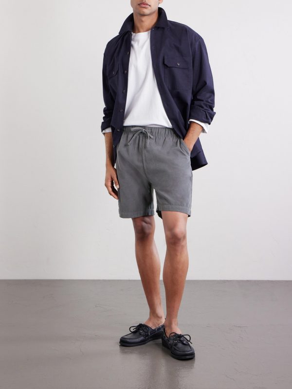 Straight-Leg Cotton-Corduroy Shorts - OU Straight-Leg Cotton-Corduroy Shorts - OU