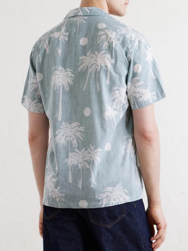 New Palmito Convertible-Collar Printed Cotton Shirt - BK