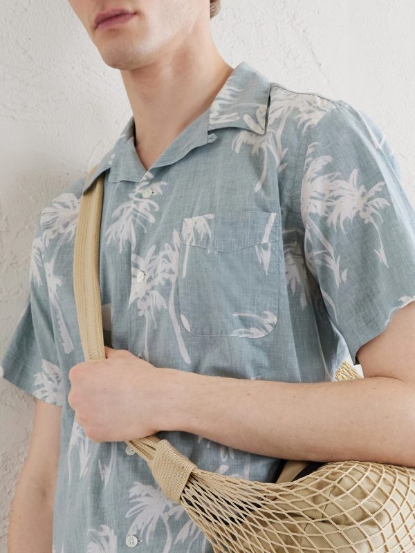 New Palmito Convertible-Collar Printed Cotton Shirt - CU