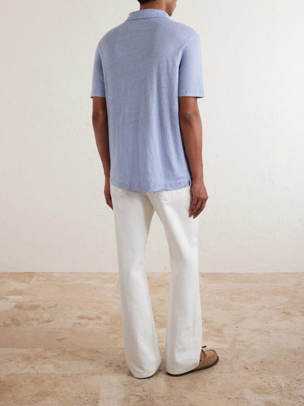 Knitted Linen Polo Shirt - BK Knitted Linen Polo Shirt - BK