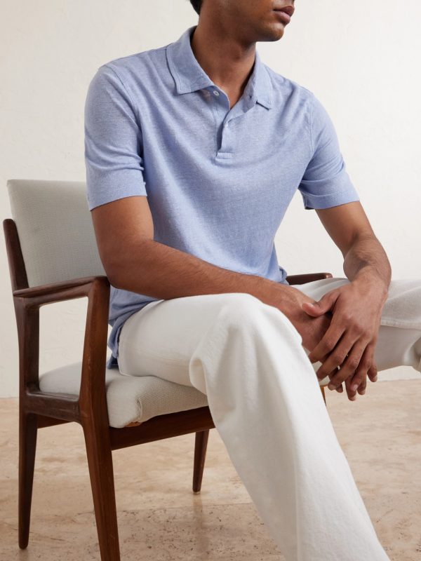 Knitted Linen Polo Shirt - CU Knitted Linen Polo Shirt - CU