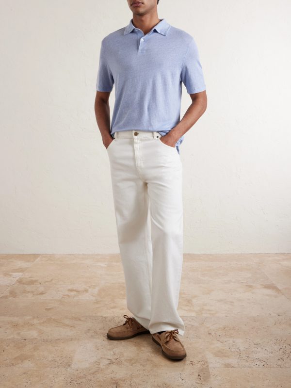 Knitted Linen Polo Shirt - OU Knitted Linen Polo Shirt - OU