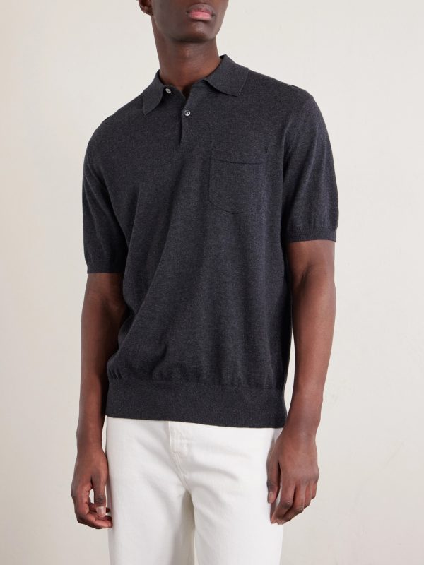 Cotton and Cashmere-Blend Polo Shirt - FR Cotton and Cashmere-Blend Polo Shirt - FR