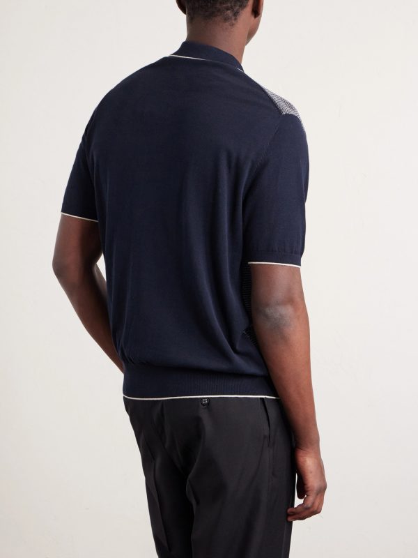 Jacquard-Knit Cotton Polo Shirt - BK Jacquard-Knit Cotton Polo Shirt - BK