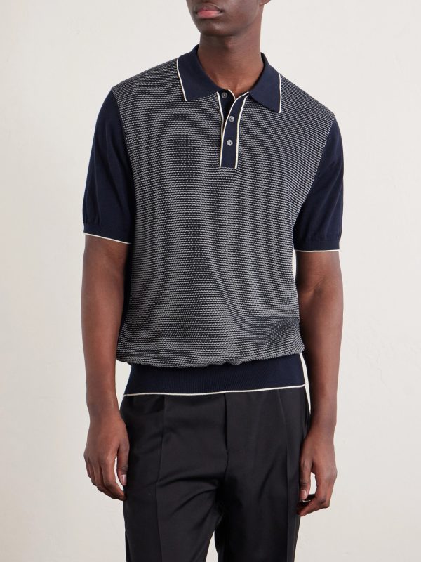 Jacquard-Knit Cotton Polo Shirt - FR Jacquard-Knit Cotton Polo Shirt - FR