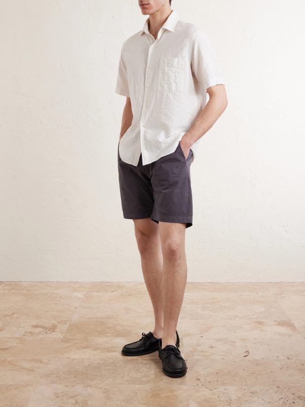 Joggy Straight-Leg Cotton Drawstring Shorts - OU Joggy Straight-Leg Cotton Drawstring Shorts - OU