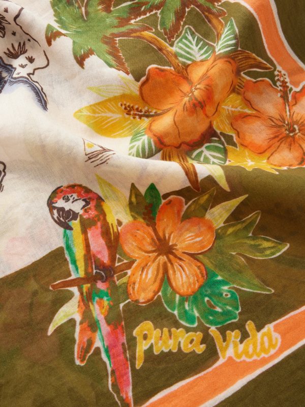 Bandana-Print Cotton-Voile Scarf - CU Bandana-Print Cotton-Voile Scarf - CU