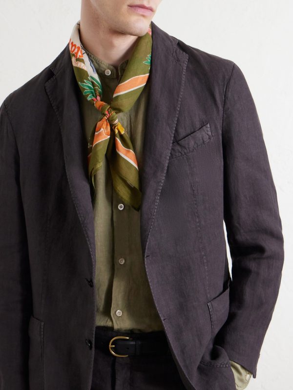 Bandana-Print Cotton-Voile Scarf - FR Bandana-Print Cotton-Voile Scarf - FR