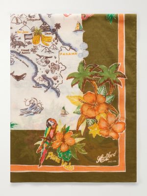 Bandana-Print Cotton-Voile Scarf