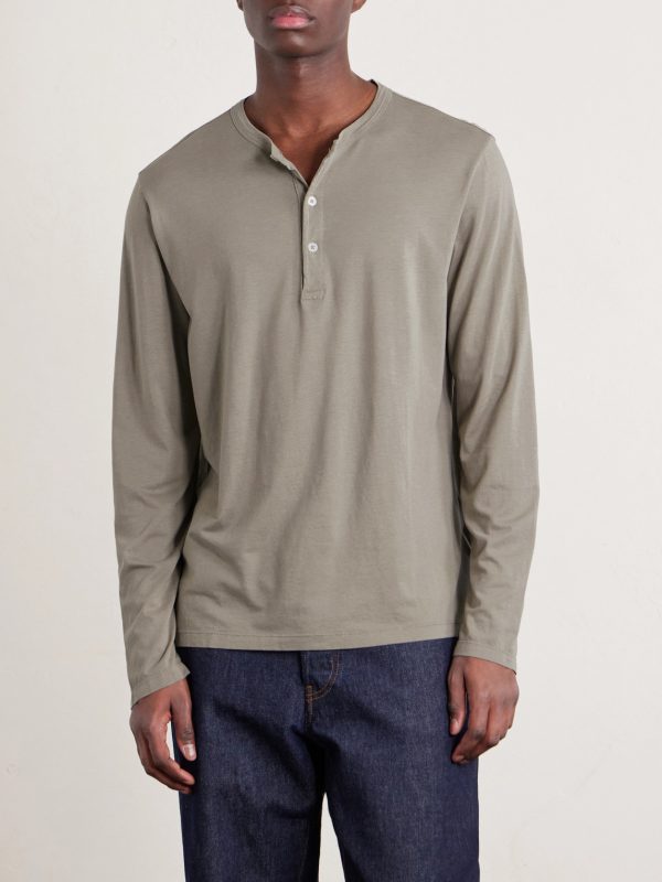Garment-Dyed Lyocell and Cotton-Blend Jersey Henley Shirt - FR Garment-Dyed Lyocell and Cotton-Blend Jersey Henley Shirt - FR