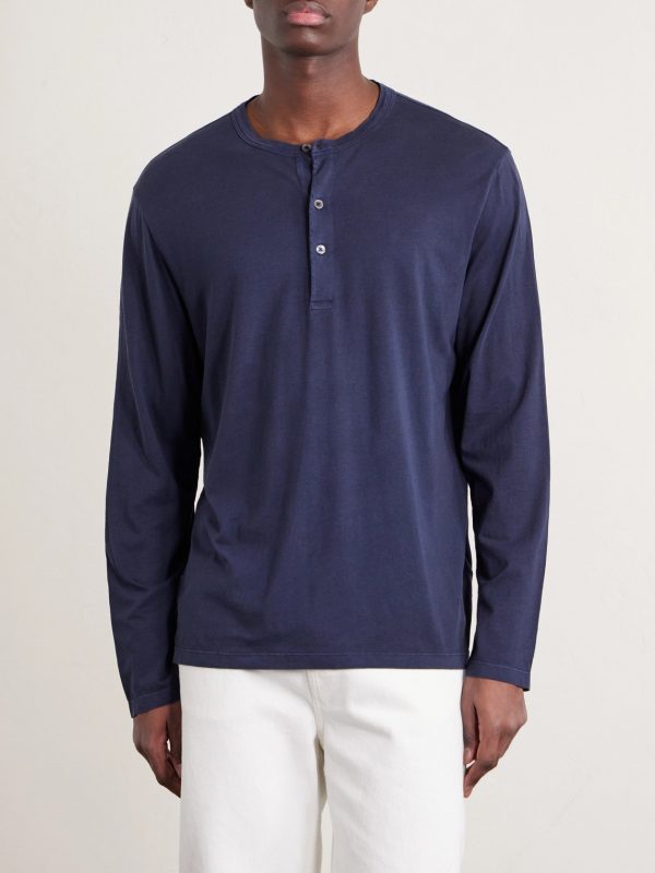 Garment-Dyed Lyocell and Cotton-Blend Jersey Henley Shirt - FR Garment-Dyed Lyocell and Cotton-Blend Jersey Henley Shirt - FR