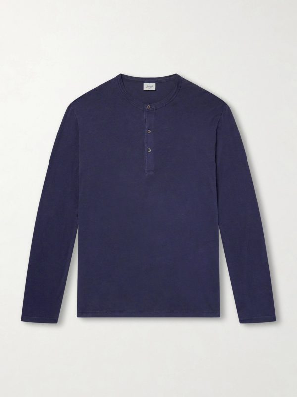 Garment-Dyed Lyocell and Cotton-Blend Jersey Henley Shirt Garment-Dyed Lyocell and Cotton-Blend Jersey Henley Shirt