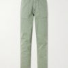 Fatigue Straight-Leg Herringbone Cotton Trousers