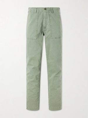 Fatigue Straight-Leg Herringbone Cotton Trousers Fatigue Straight-Leg Herringbone Cotton Trousers