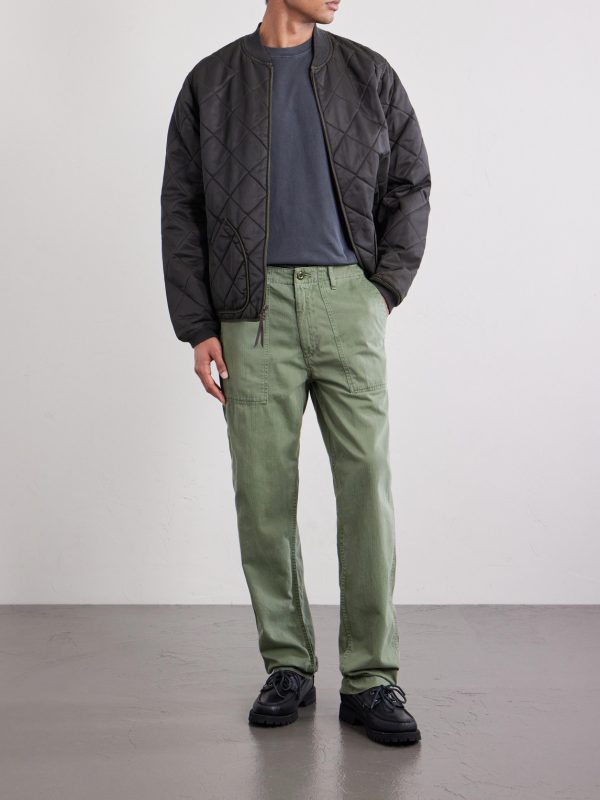 Fatigue Straight-Leg Herringbone Cotton Trousers - OU