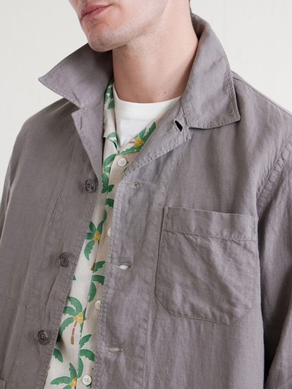Perry Linen and Cotton-Blend Woven Jacket - CU Perry Linen and Cotton-Blend Woven Jacket - CU