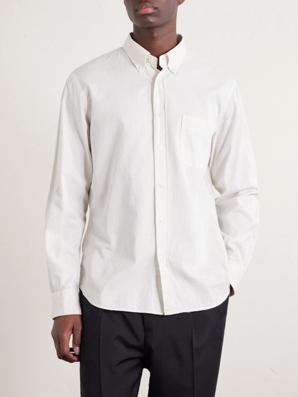Pitt Button-Down Collar TENCEL™ Lyocell, Cotton and Linen-Blend Shirt - FR