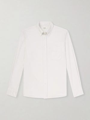 Pitt Button-Down Collar TENCEL™ Lyocell, Cotton and Linen-Blend Shirt