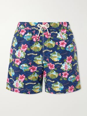 Straight-Leg Mid-Length Printed Swim Shorts Straight-Leg Mid-Length Printed Swim Shorts
