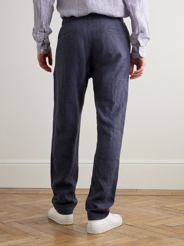 Joggy Straight-Leg Linen Drawstring Trousers - BK