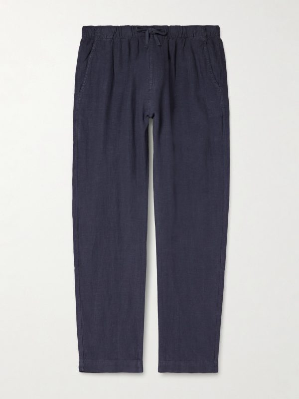 Joggy Straight-Leg Linen Drawstring Trousers