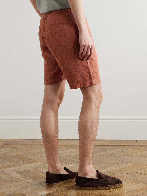 Joggy Straight-Leg Linen Bermuda Shorts - BK Joggy Straight-Leg Linen Bermuda Shorts - BK