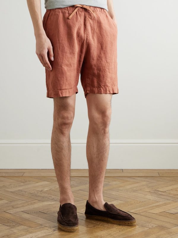 Joggy Straight-Leg Linen Bermuda Shorts - FR Joggy Straight-Leg Linen Bermuda Shorts - FR